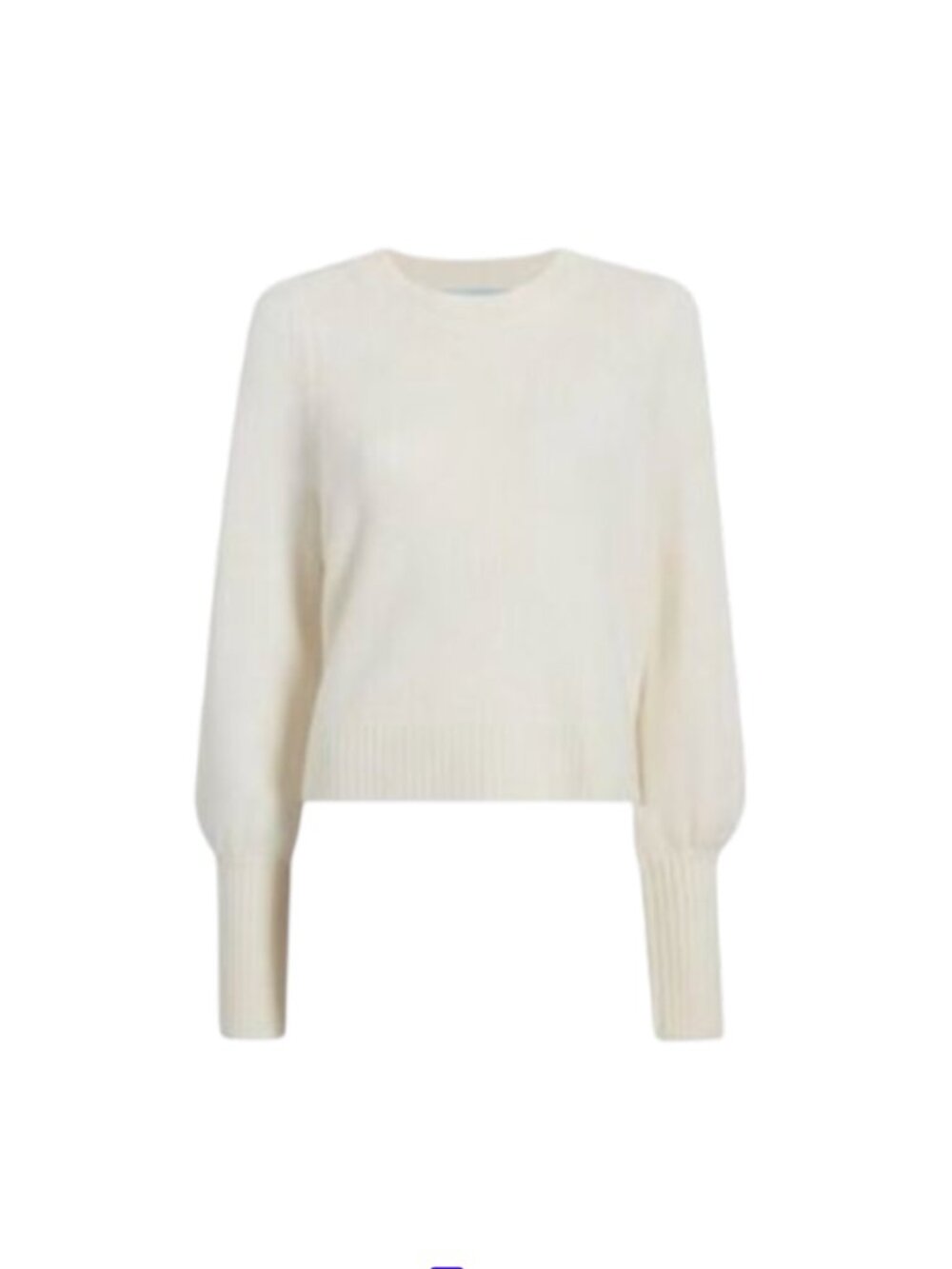 Hill House Sylvie Cropped Sweater Womens Small Ivory Cream Long Sleeve Wool Crop